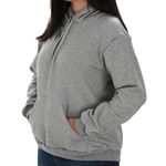 Moletom Feminino Canguru Liso Capuz Cordão Flanelado 
