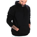 Moleton Masculino Canguru Liso Capuz Cordão Flanelado 