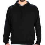 Moleton Masculino Canguru Liso Capuz Cordão Flanelado 
