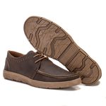 DOCKSIDE ALFA MASCULINO EM COURO RESINADO CAFÉ