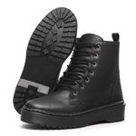 BOTA COTURNO FEMININA BLOGUEIRA TRATORADO PRETO