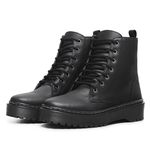 BOTA COTURNO FEMININA BLOGUEIRA TRATORADO PRETO