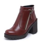 BOTA FEMININA SINTÉTICA CONHAQUE