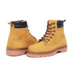 BOTA MASCULINA DE COURO NOBUCK AMARELO
