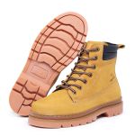 BOTA MASCULINA DE COURO NOBUCK AMARELO