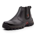 BOTINA MASCULINA COURO LEGÍTIMO PRETO