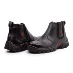 BOTINA MASCULINA COURO LEGÍTIMO PRETO