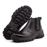 BOTINA MASCULINA COURO LEGÍTIMO PRETO