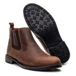 BOTA CHELSEA BOTINA MASCULINA EM COURO LEGÍTIMO CAFÉ