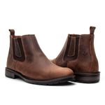BOTA CHELSEA BOTINA MASCULINA EM COURO LEGÍTIMO CAFÉ