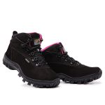 BOTA FEMININA COM C.A 48.067 COURO LEGÍTIMO ROSA