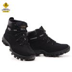BOTA MASCULINA COM C.A 48.067 COURO LEGÍTIMO PRETO