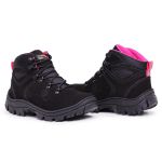 COTURNO ARIZONA COM C.A 48.067 COURO LEGÍTIMO PRETO E ROSA