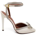 SCARPIN SALTO ALTO COM STRASS NAPA OFF WHITE