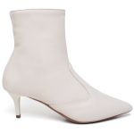 BOTA FEMININA CANO CURTO SALTO FINO BAIXO NAPA OFF WHITE