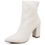BOTA CANO CURTO SALTO GROSSO MÉDIO NAPA OFF WHITE