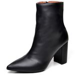 BOTA CANO CURTO SALTO GROSSO MÉDIO NAPA PRETO