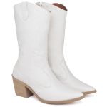 BOTA TEXANA WESTERN COUNTRY CANO MÉDIO NAPA OFF WHITE