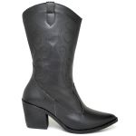 BOTA TEXANA WESTERN COUNTRY CANO MÉDIO NAPA PRETO