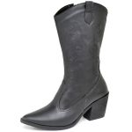 BOTA TEXANA WESTERN COUNTRY CANO MÉDIO NAPA PRETO