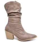 BOTA TEXANA WESTERN CANO MÉDIO NAPA DESTROYED TAUPE