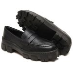 MOCASSIM OXFORD FEMININO PRETO LISO