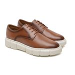 SAPATO CASUAL COURO MASCULINO CARAMELO