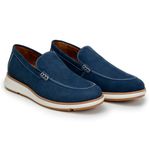 SAPATO CASUAL MASCULINO COURO AZUL MARINHO