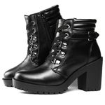 BOTA TRATORADA CANO CURTO FEMININA PRETO