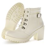 BOTA TRATORADA CANO CURTO FEMININA OFF WHITE