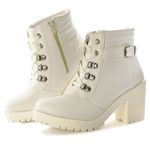 BOTA TRATORADA CANO CURTO FEMININA OFF WHITE