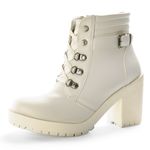 BOTA TRATORADA CANO CURTO FEMININA OFF WHITE
