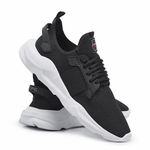 TÊNIS MASCULINO ESPORTE PRETO COM BRANCO