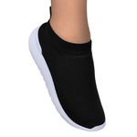 TÊNIS MEIA FEMININO PRETO E BRANCO