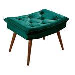 Sofá Cama Confortável Com Molas Ensacadas Miami Reclinável + Duas Banquetas Rubi em Suede Verde