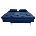 Sofá Cama 3 Lugares Multiuso Austria Azul Marinho em Suede