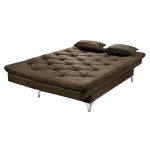 Sofá Cama Casal 3 Lugares Multiuso Austria Marrom em Suede