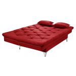 Sofá Cama 3 Lugares Multiuso Austria Vermelho em Suede