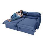 Sofá Living Retrátil Bali em Linho Azul