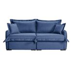 Sofá Living Retrátil Bali em Linho Azul