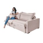 Sofá Living Retrátil Bali em Linho Bege