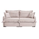 Sofá Living Retrátil Bali em Linho Bege