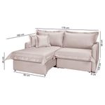 Sofá Living Retrátil Bali em Linho Bege