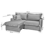 Sofá Living Retrátil Bali em Linho Cinza