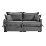 Sofá Living Retrátil Bali em Linho Grafite