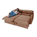 Sofá Living Retrátil Bali em Linho Marrom