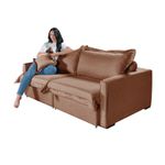 Sofá Living Retrátil Bali em Linho Marrom