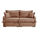 Sofá Living Retrátil Bali em Linho Marrom