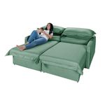 Sofá Living Retrátil Bali em Linho Verde