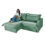 Sofá Living Retrátil Bali em Linho Verde